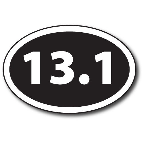 13.1 and 26.2 Half/ full Marathon Oval Car Magnet Black 