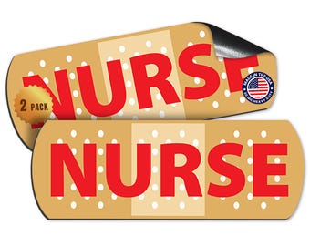 Magnet Me Up Nurse Band Aid Magnet Decal, 3x8 Inch, 2 Pack