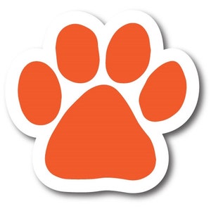 Blank Orange Pawprint Car Magnet By Magnet Me Up 5&quot; Paw Print Auto Truck Decal Magnet …
