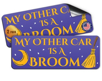 Magnet Me Up My Other Car is A Broom Car Magnet, 3x8 Inch, 2 Pack