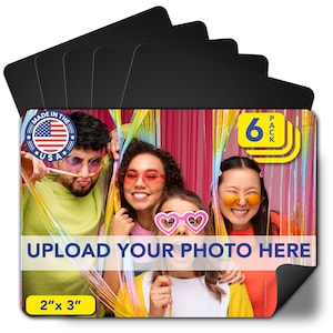 2"x3" Wallet Size Photo Magnets Custom - Mini Personalized Picture Magnets Bulk - Small Picture for Lockers, Office Board - 6 Pack