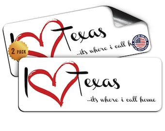 Magnet Me Up I Love Texas, 3x8 Inch, 2 Pack