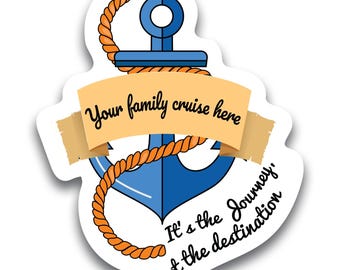 Magnet Me Up It's The Journey, Not The Destination Customizable Anchor Magnet, 6.5x8 Inch, for Cruise Ship Cabin Doors, Perfect for Vacation