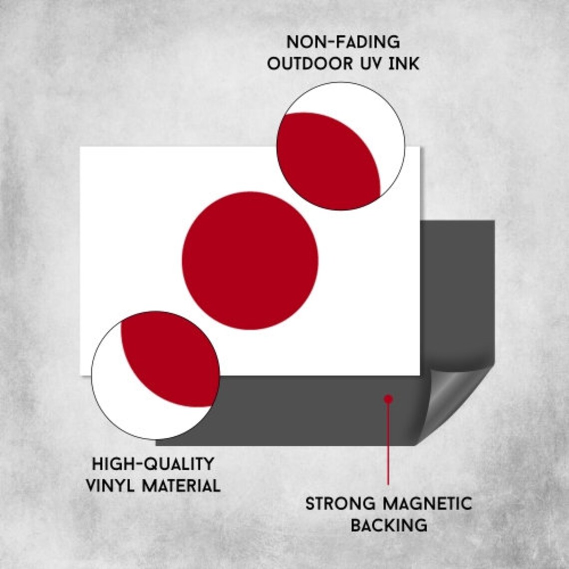 Japan Japanese Flag Car Magnet Decal 4 X 6 Heavy Duty for - Etsy