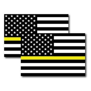Thin Yellow Line American Flag Magnets, 2 Pack, 4x6 Decals Heavy Duty for Car Truck SUV - In Support of Our Security Guards and Officers …