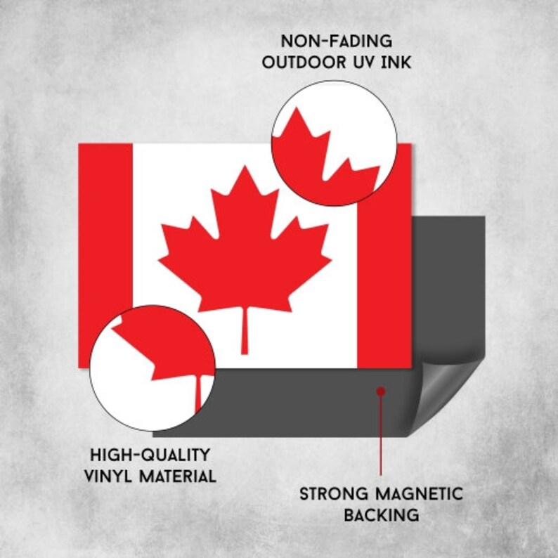 Canadian Flag Car Decal Maple Leaf 4 X 6 Heavy Duty Etsy