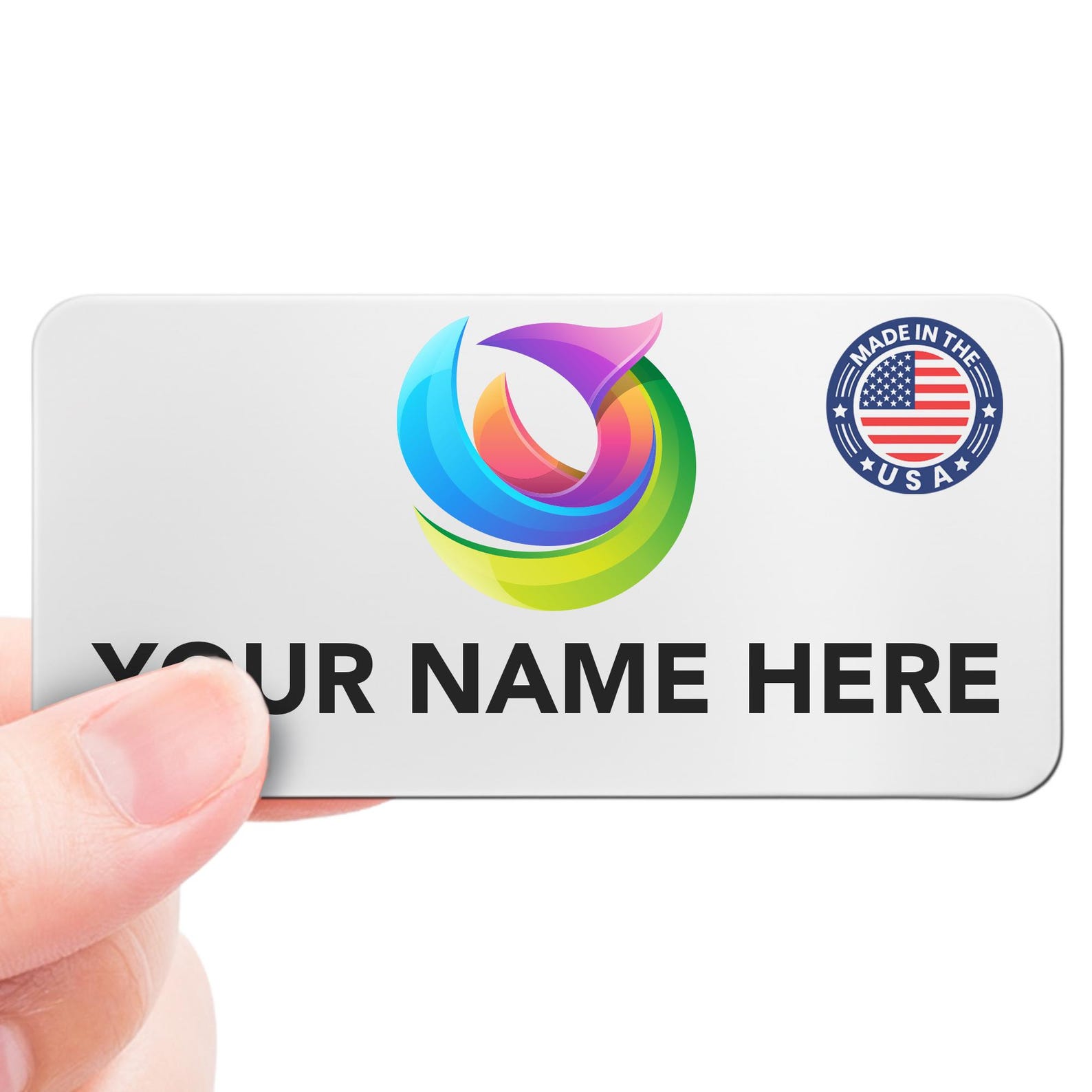 Magnet Me up Custom Printed Magnetic Name Tag Badge With Logo on Top, 1 ...