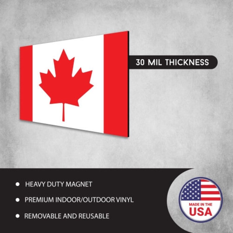 Canadian Flag Car Decal Maple Leaf 4 X 6 Heavy Duty Etsy