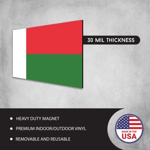 Autocollants Madagascar - Drapeau Malgache Agité - 4 Stickers Vinyle 50 Mm - Pour Intérieur Et Extérieur - 2