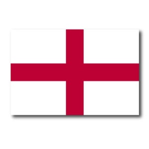 May include: A white flag with a red cross, representing the flag of England.