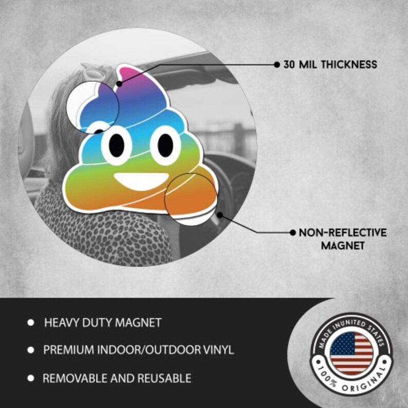 Peach Emoji Magnet – Fun, Flexible Vinyl Decal For Car, Truck, SUV, Mailbox, Or Fridge
