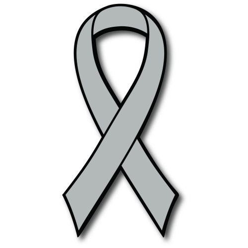 Grey Brain Cancer Awareness Ribbon Car Magnet Decal Heavy Duty
