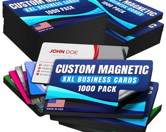 Magnet Me Up Customizable Business Card Magnet Pack- 1000 Count, 3"x5", Personalized Magnets for Businesses, Advertising Upload Image & Text