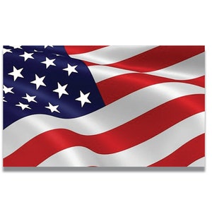 Magnet Me Up Waving American Flag Car Magnet Decal, 3x5 Inches, Red, White and Blue, Heavy Duty Automotive Magnet for Car Truck SUV