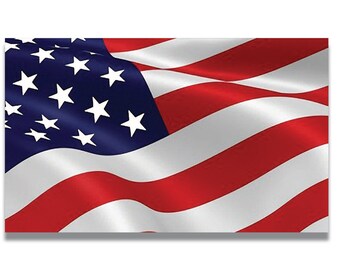 Magnet Me Up Waving American Flag Car Magnet Decal, 3x5 Inches, Red, White and Blue, Heavy Duty Automotive Magnet for Car Truck SUV