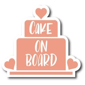 Magnet Me Up 'Cake On Board" 5x5.5 Cake Car Magnet Decal, Heavy Duty for Car Truck SUV -