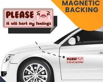 Magnet Me Up Please Don't Honk at Me, It Will Hurt My Feelings, 3x8, 2 Pack