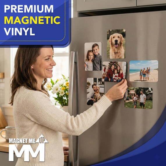 Custom Photo Magnets for Fridge 5x7 Inches Large, Personalized