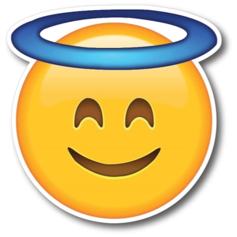 Halo Angel Emoji 5 Round Decal Perfect for Car or Etsy