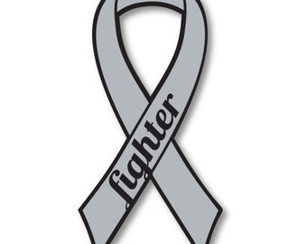 May include: A gray ribbon with the word "Fighter" printed on it in black.