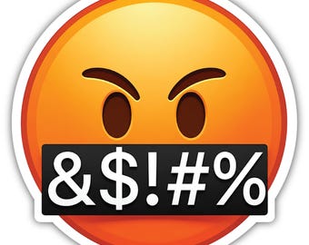 Cursing Emoticon Car Magnet, 5 Inch, Funny Potty Mouth Emoticon Magnet for Cars Trucks SUVs Lockers and Refrigerators
