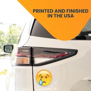 Crying Emoji Magnet 5&quot; Round Decal Perfect for Car or Truck …