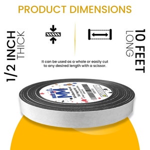 Magnet Me Up Self Adhesive Flexible Magnetic Tape, 1/2 inch Wide, 1/6 inch Thick, 10 ft Long, Vinyl Magnetic Adhesive Roll image 5