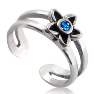 925 Sterling Silver Toering with colored CZ stones and crystals