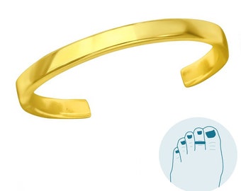 Toe ring 925 Sterling Silver Gold plated Toering