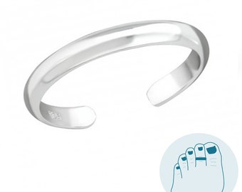 925 Sterling Silver Toe ring plain without gemstones