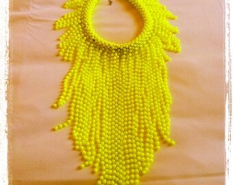 Neon Yellow Statement Necklace