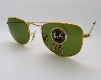 RayBan B&L W0979 Arista Gold Classic Collection RB-3 *Unisex Liten* Sällsynta Äkta Vintage NOS