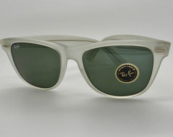 RayBan B&L W0944 Wayfarer Matte Crystal Sunglasses G-15 Lens Vintage New Old Stock
