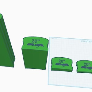 Juego de cinco bloques de radio de diapasón de 20” (archivo para impresión 3D)