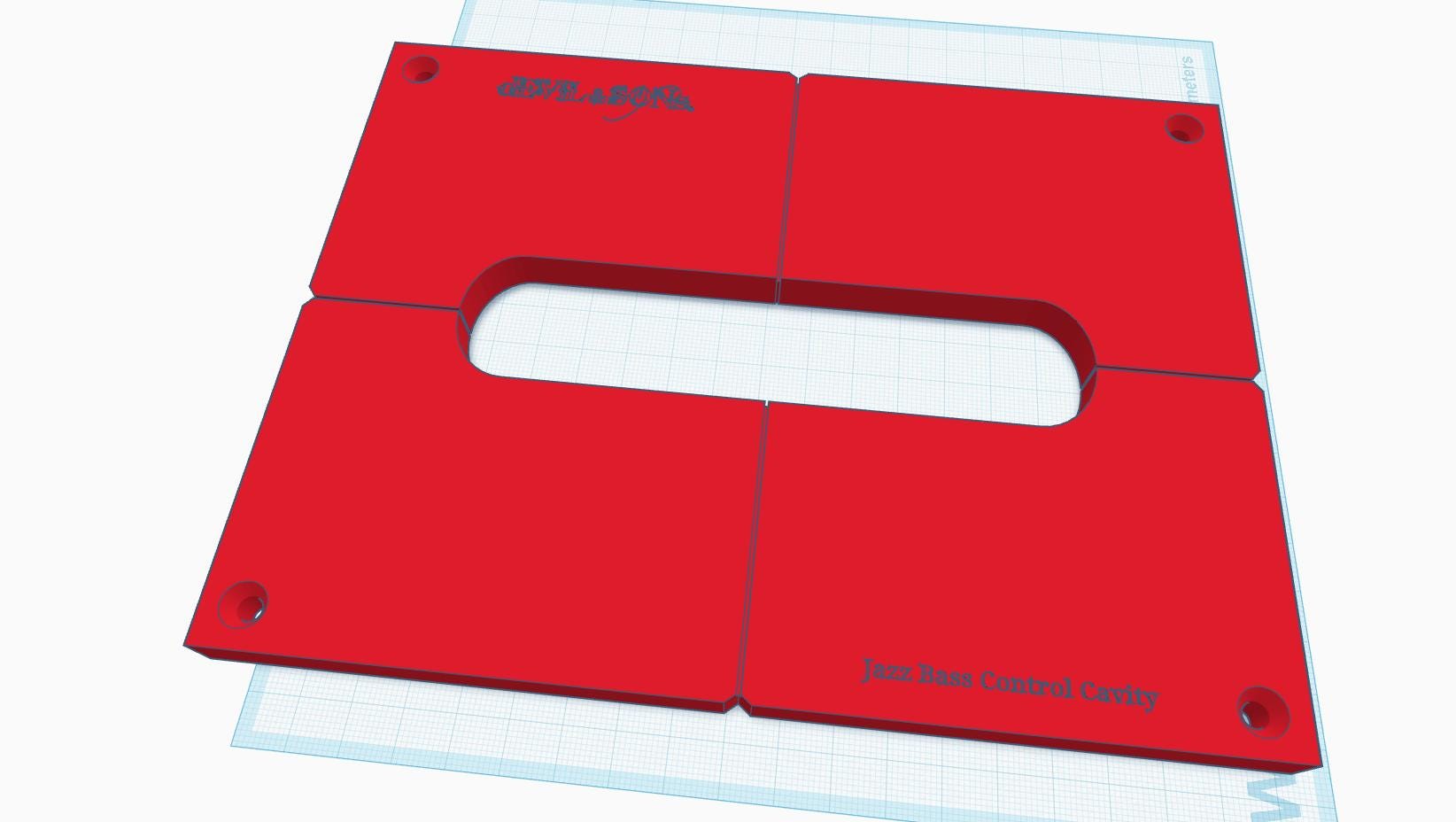 Jazz Bass Control Cavity Router Template (3D Print File) - Etsy