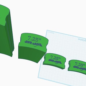 Juego de cinco bloques de radio de diapasón de 7,25” (archivo para impresión 3D)