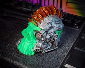 Porta plettro per chitarra Terminator Steampunk Skull (verde)