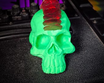 Skull Guitar Pick Plectrum Holder (Green)