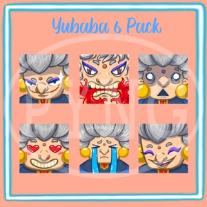 Yubaba mood emotes for twitch, Set of 6