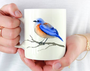 Bluebird Mug - Blue Bird Lover Gift - Blue bird Coffee Mug - Unique Bluebird Gifts