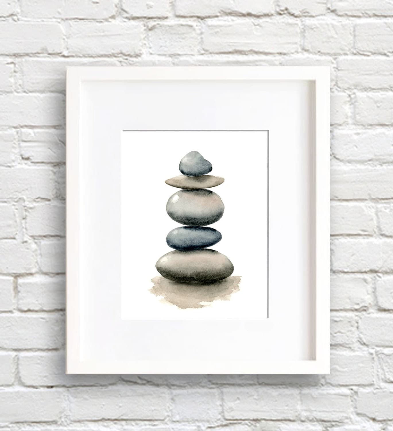 Stacked Rocks - Art Print - Wall Decor - Watercolor Painting