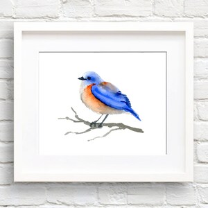 Bluebird Art Print - Wall Decor - Watercolor Painting