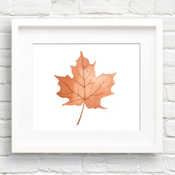 Maple Leaf Art Print - Wall Decor - Watercolor Painting