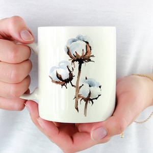 Cotton Mug Cotton Lover Gift Cotton Coffee Mug Unique Cotton Gifts image 1