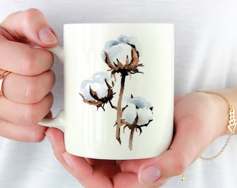 Cotton Mug - Cotton Lover Gift - Cotton Coffee Mug - Unique Cotton Gifts