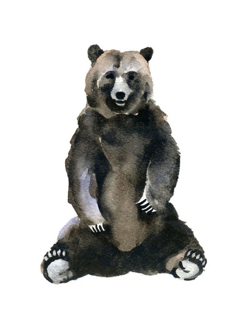 Sitting Bear Art Print - Wall Decor - Watercolor Painting - Etsy
