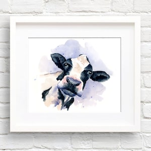 Cow Art Print - Wall Decor - Watercolor Painting