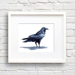 Raven Art Print - Bird - Animal Art - Wall Decor - Watercolor Painting