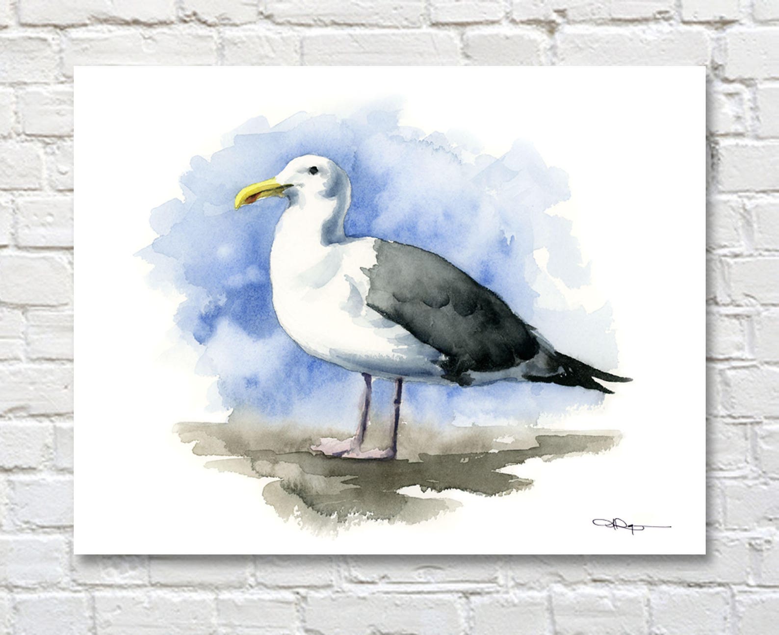 Seagull Art Print Bird Animal Art Wall Decor - Etsy