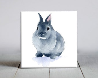 Bunny Ceramic Tile - Bunny Decorative Tile - Animal Lover Gift - Unique Animal Gifts